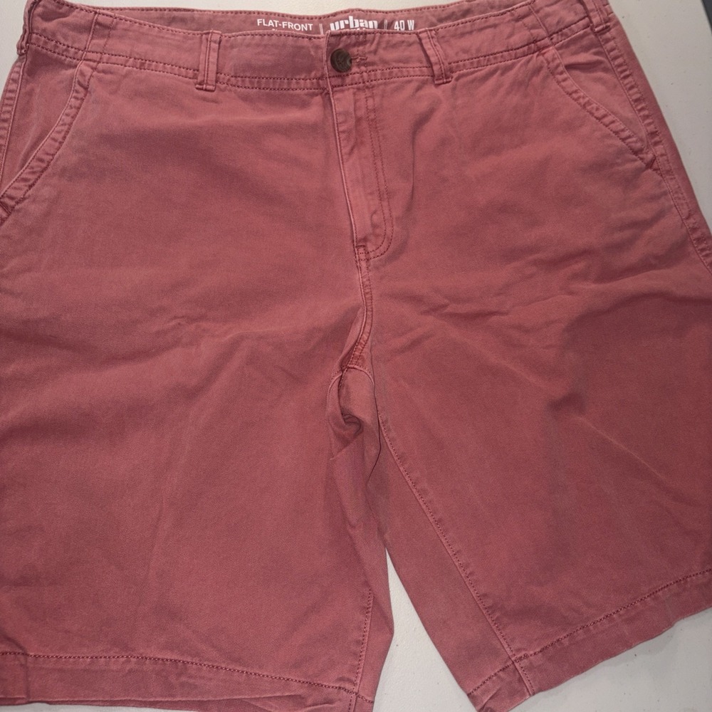Urban Pipeline Flat Front Shorts- Red 40W